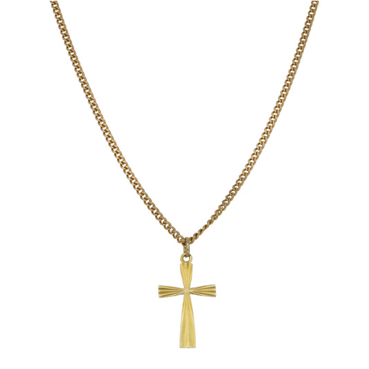 14ct Gold Cross Pendant With Chain