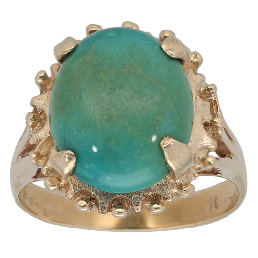 9ct Gold Imitation Single Stone Ring Size J