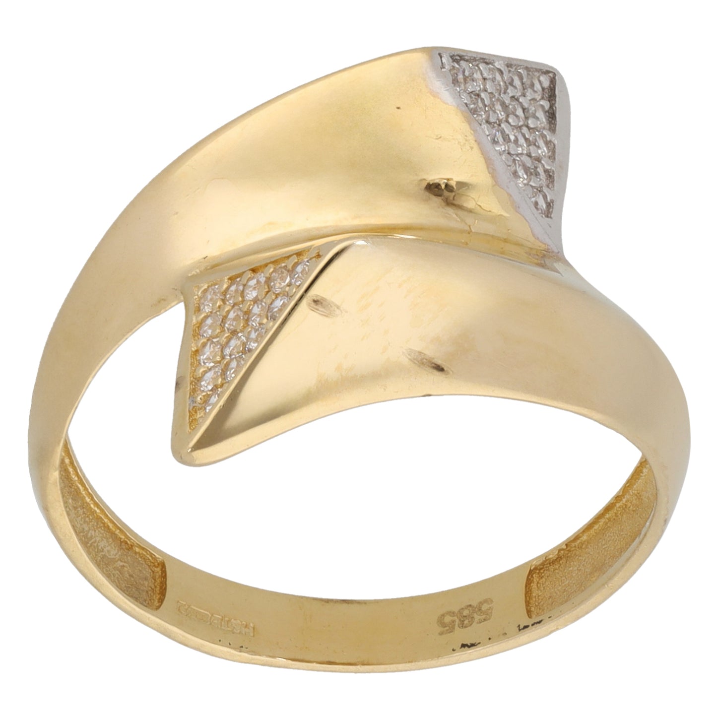 14ct Gold Cubic Zirconia Alternative Ring Size R