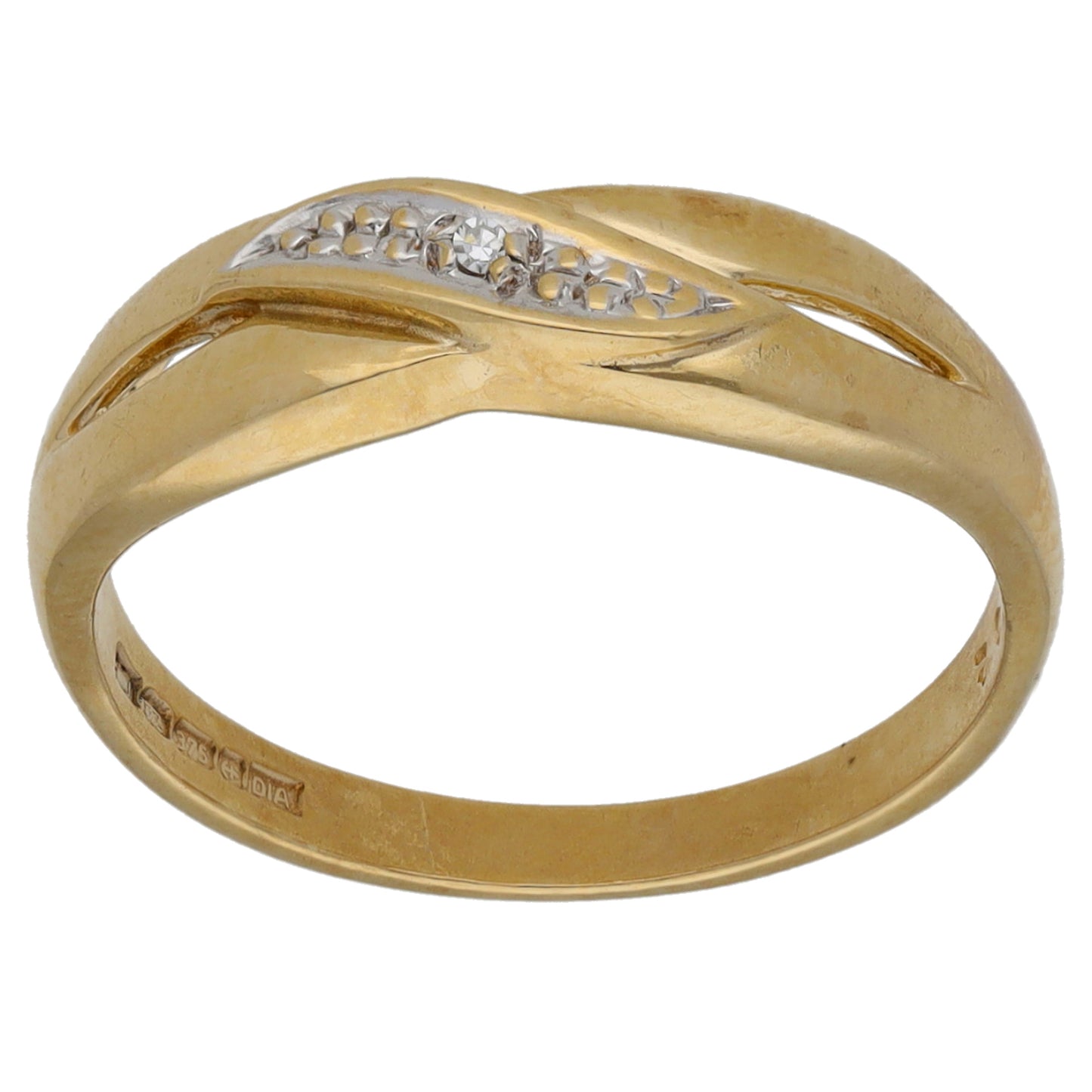 9ct Gold 0.005ct Diamond Alternative Ring Size L