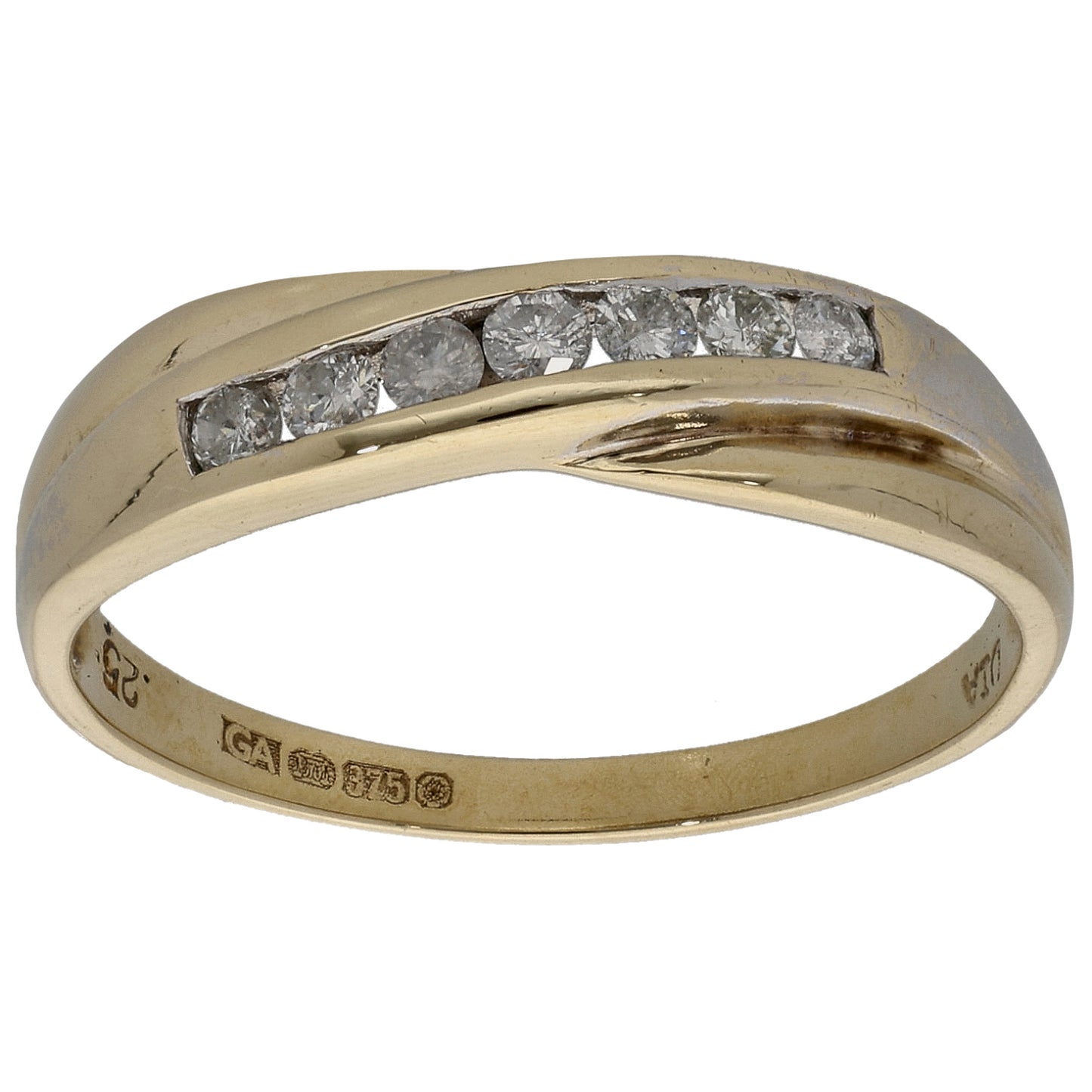 9ct Gold 0.25ct Diamond Half Eternity Ring Size R