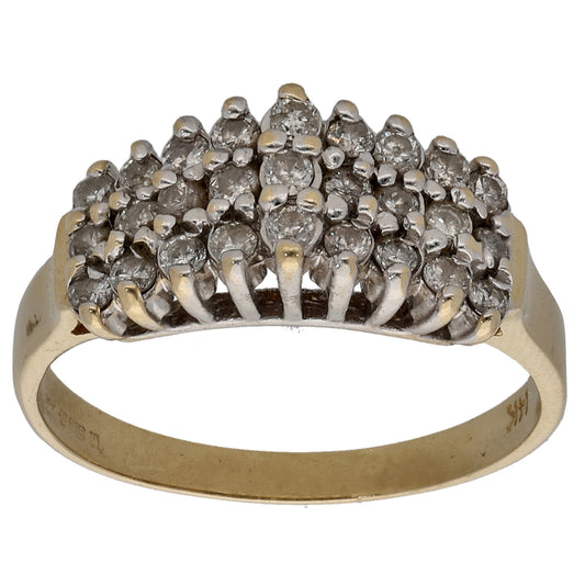14ct Gold 0.27ct Diamond Dress/Cocktail Ring Size N