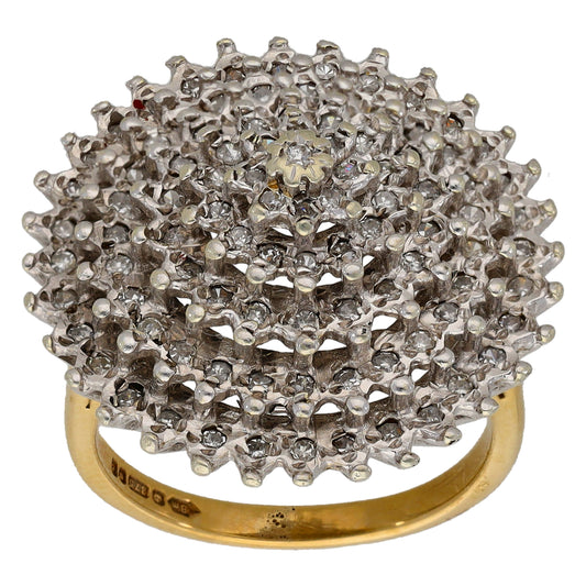 9ct Gold 1.00ct Diamond Cluster Ring Size L