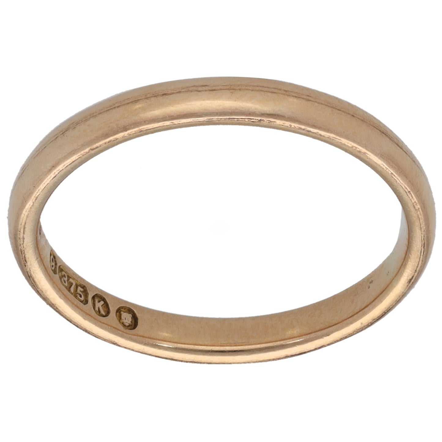 9ct Gold Plain Wedding Ring Size L