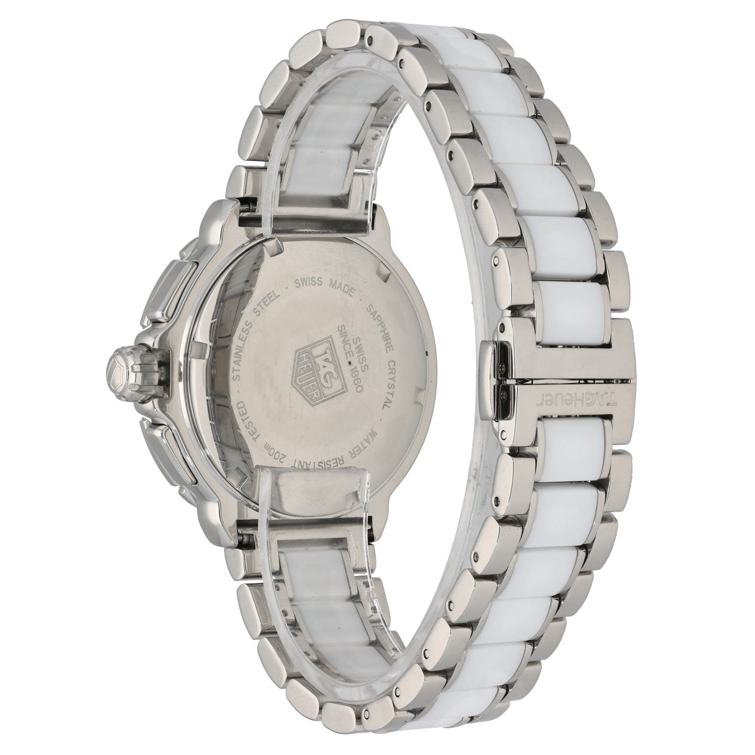 Tag Heuer Formula 1 CAH1211, white dial, stainless steel and ceramic bracelet, diamond hour markers