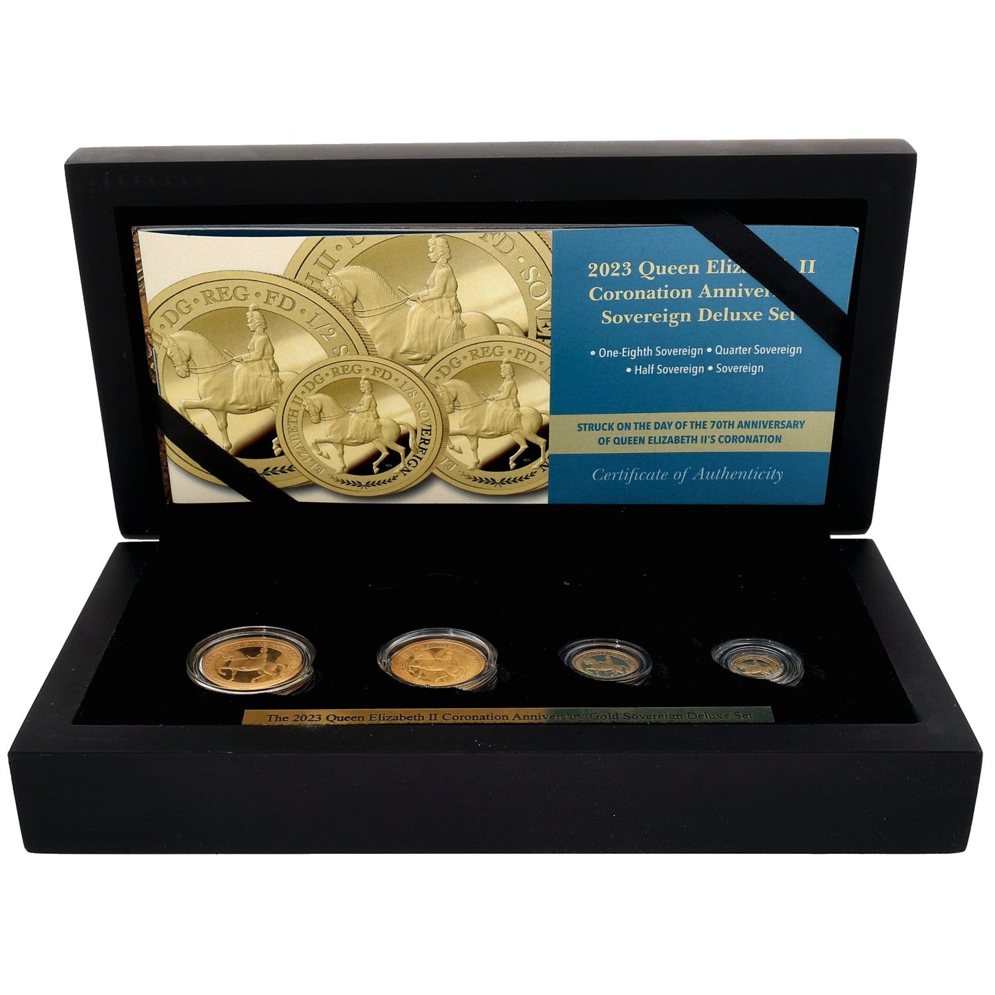22ct Gold Queen Elizabeth II Coronation Anniversary Sovereign Coin Set 2023