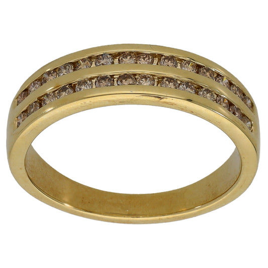9ct Gold 0.28ct Diamond Half Eternity Ring Size Q