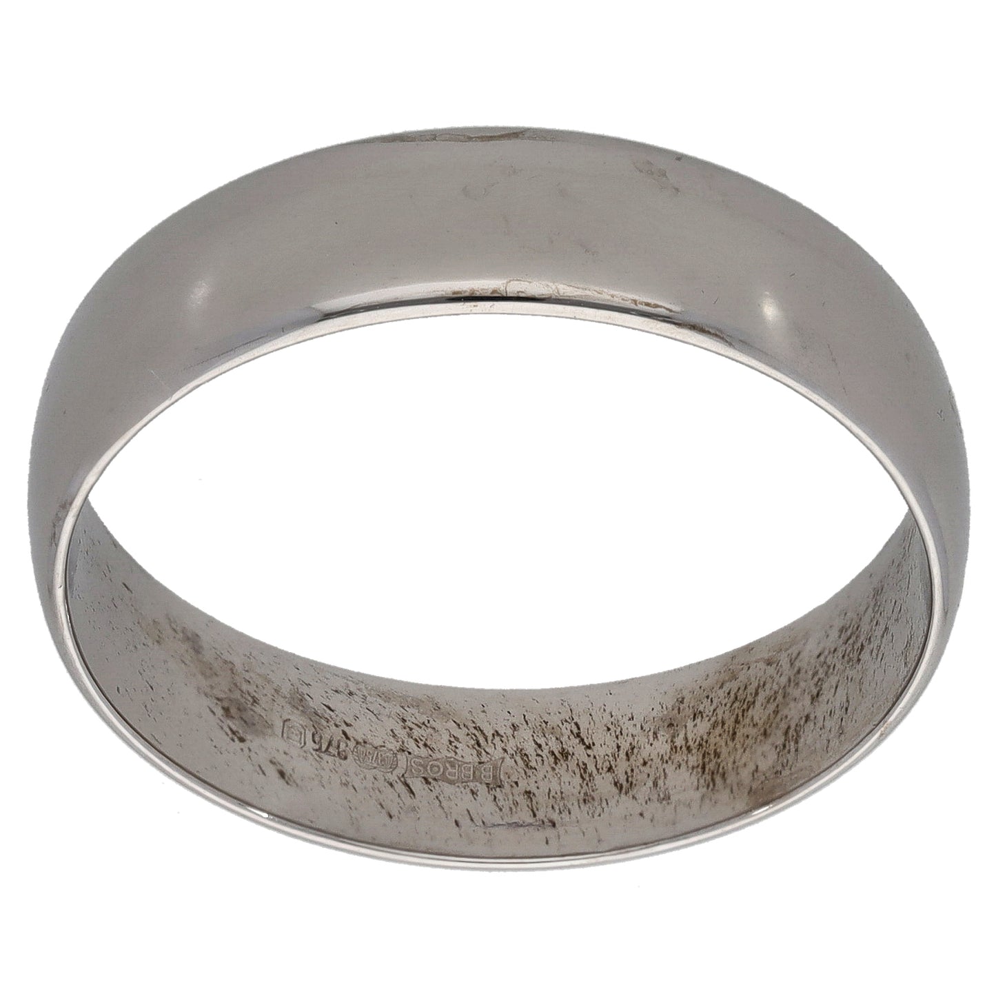 9ct White Gold Plain Wedding Ring Size X