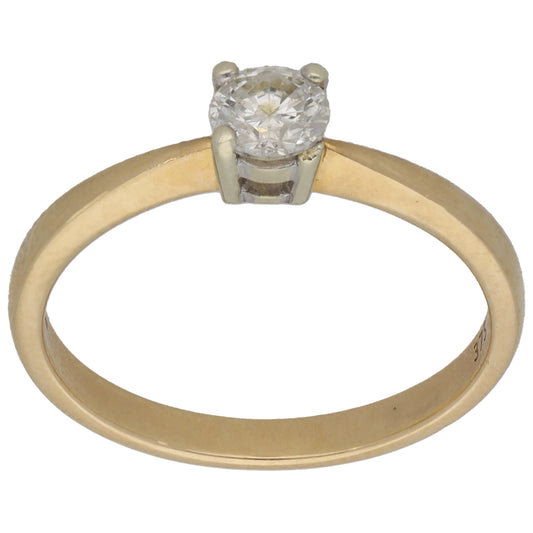 9ct Gold 0.33ct Diamond Solitaire Ring Size N