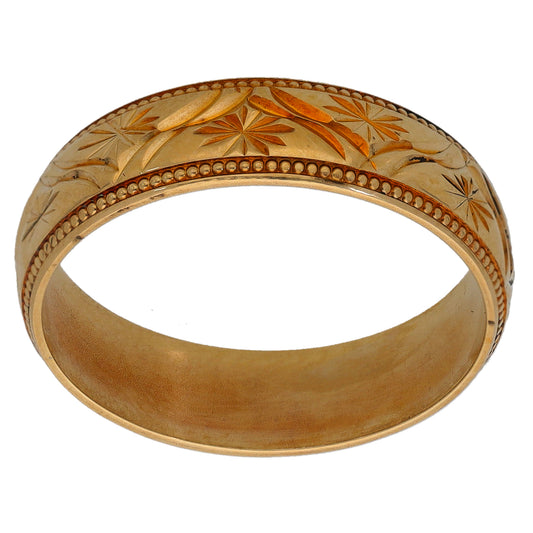 9ct Gold Patterned Wedding Ring Size N