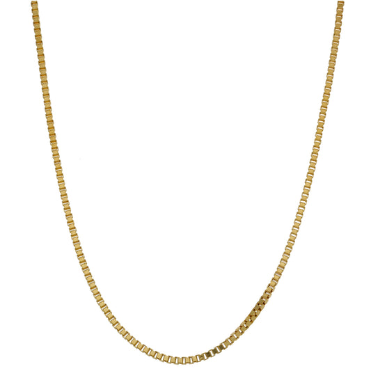 New 9ct Gold Box Chain 22"