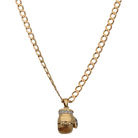 9ct Gold Cubic Zirconia Alternative Pendant With Chain