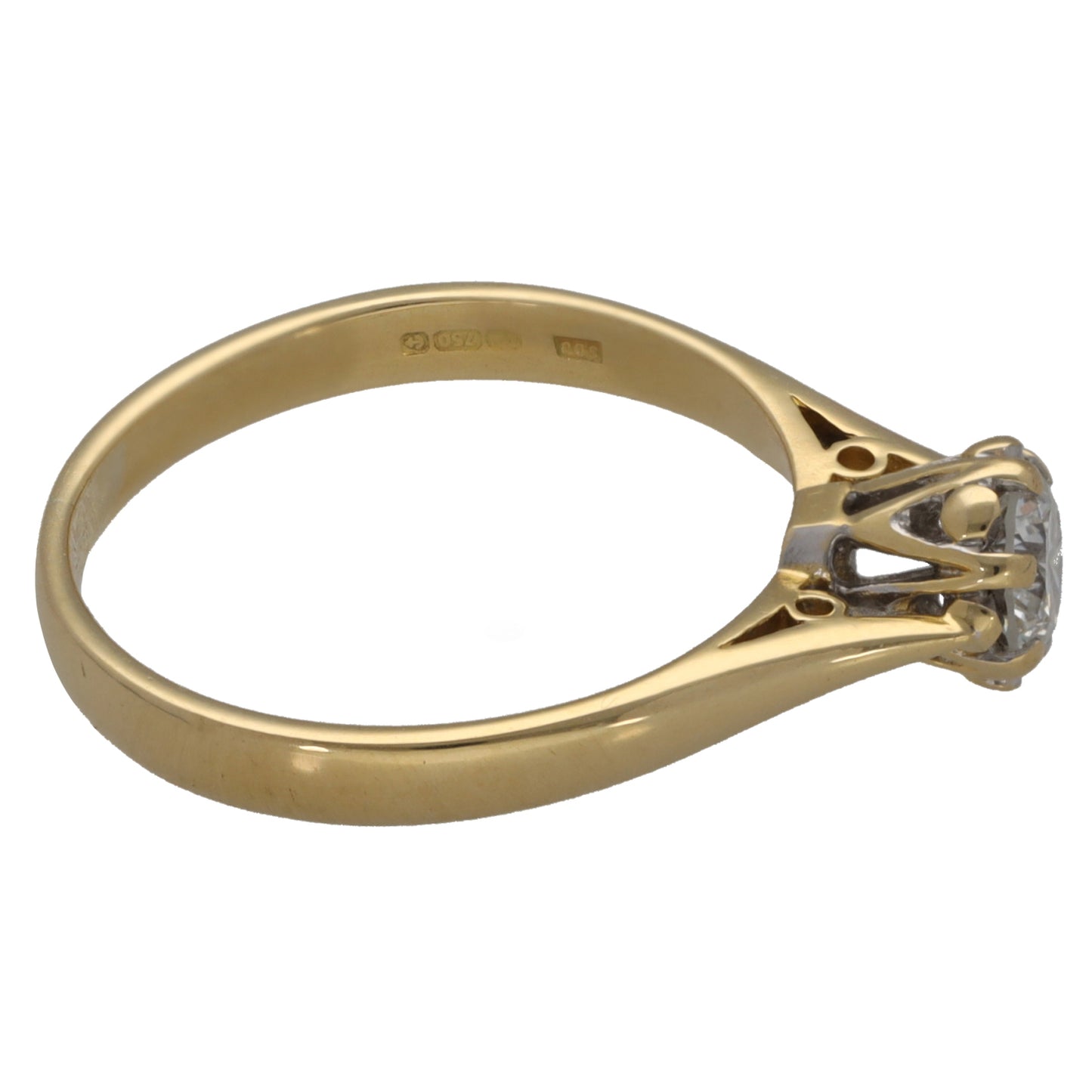 18ct Gold 0.32ct Diamond Solitaire Ring Size L
