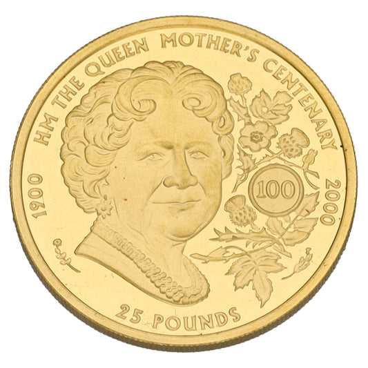 22ct Gold HM The Queen Mother's Centenary 25 Pounds Coin 2000