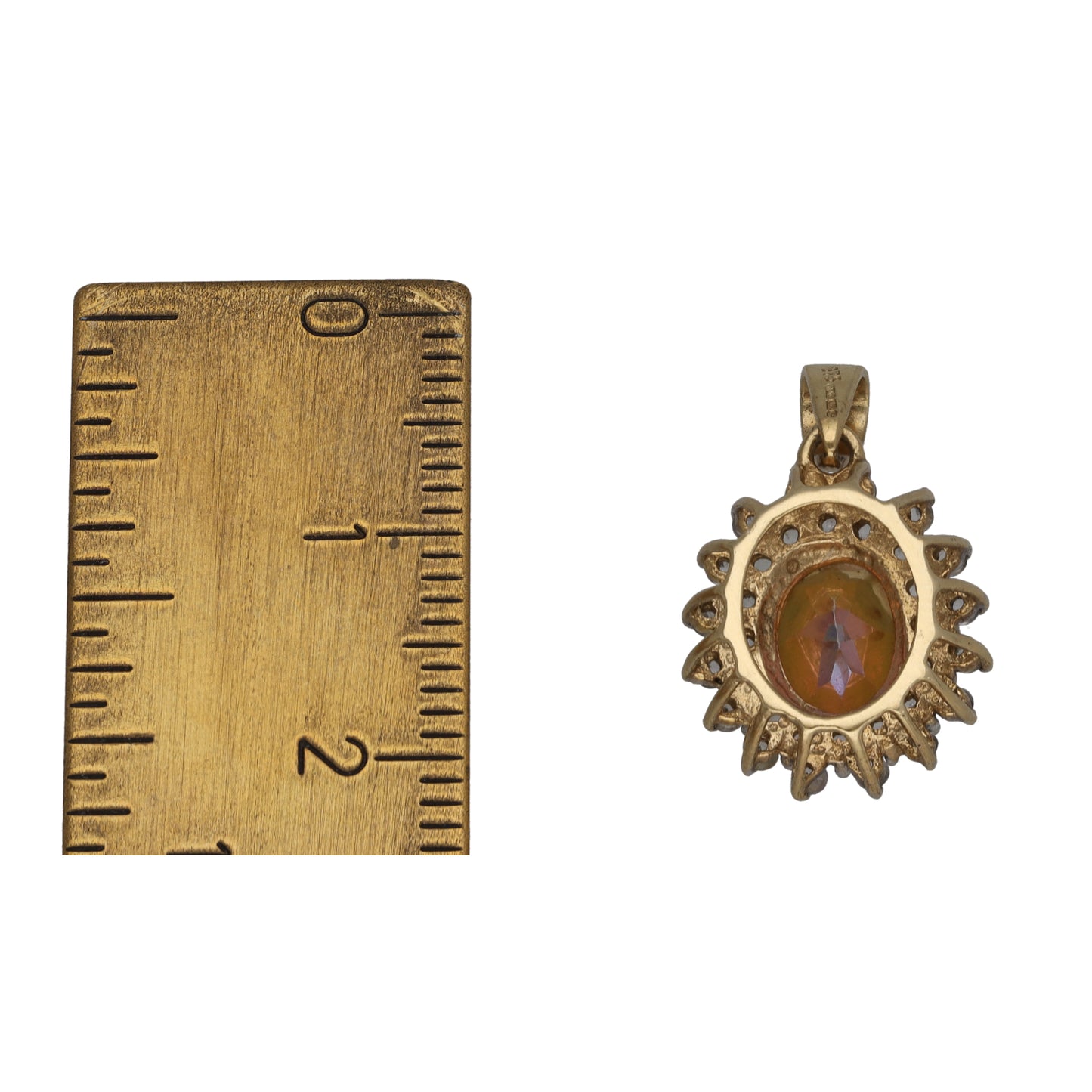 9ct Gold Coated Topaz & Cubic Zirconia Dress/Cocktail Pendant