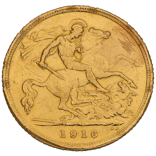 22ct Gold King George V Half Sovereign Coin 1916