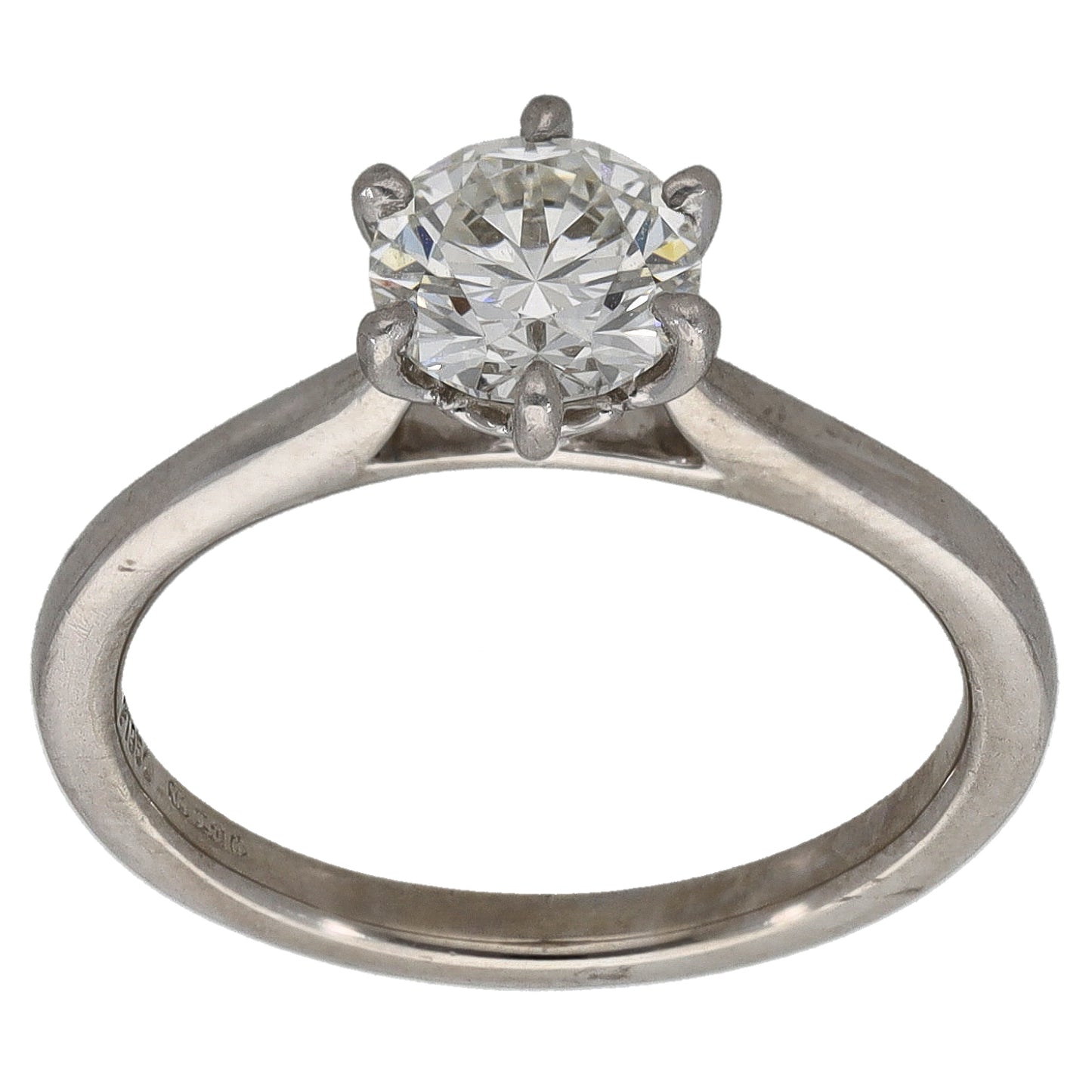 Platinum 1.15ct Diamond Solitaire Ring Size M