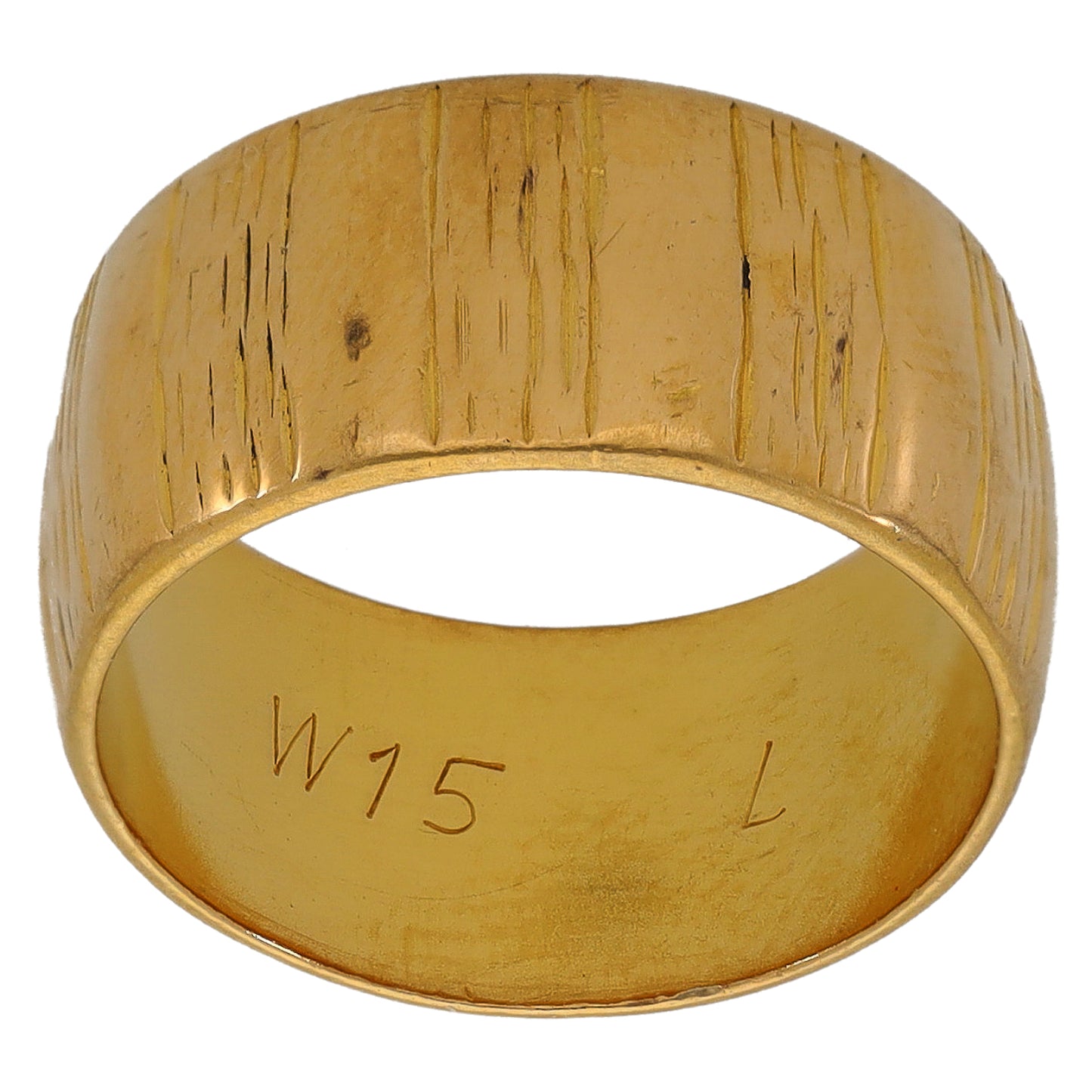 22ct Gold Patterned Wedding Ring Size K