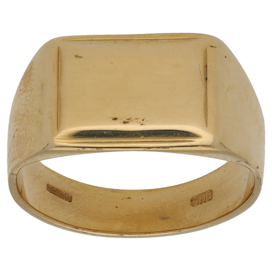 9ct Gold Plain Signet Ring Size V