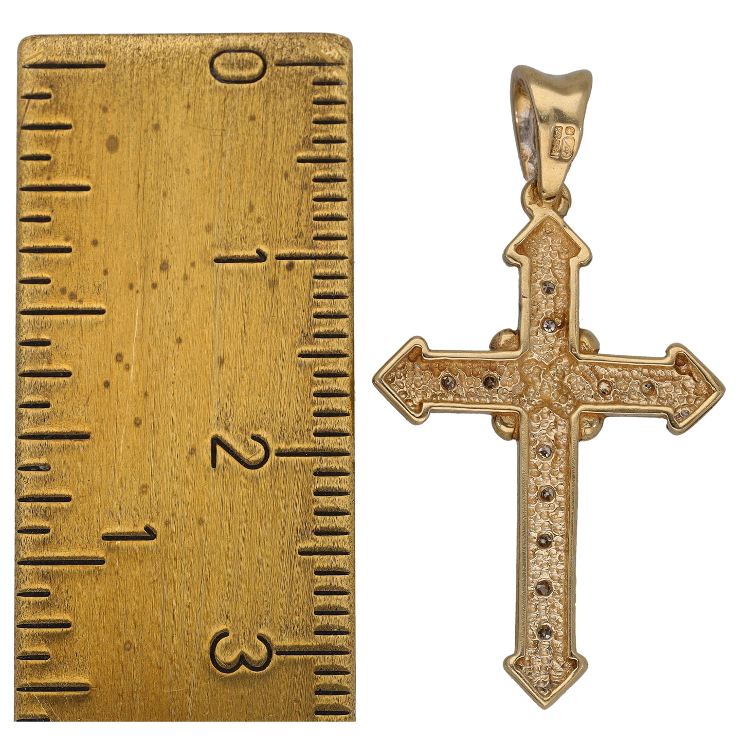 9ct Gold 0.065ct Diamond Cross Pendant