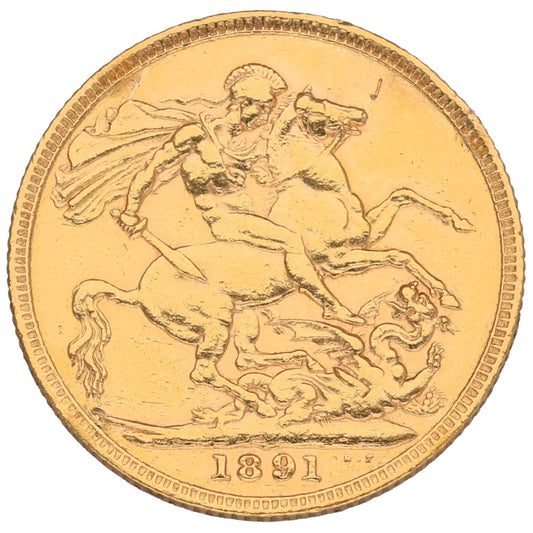 22ct Gold Queen Victoria Full Sovereign Coin 1891