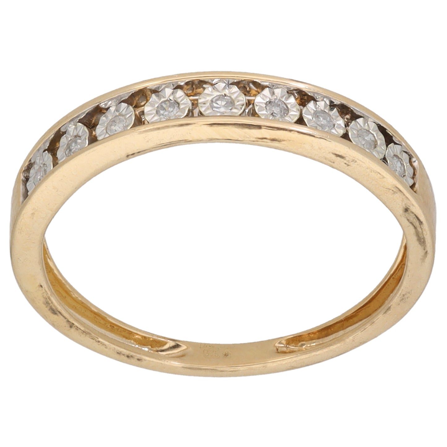 9ct Gold 0.09ct Diamond Half Eternity Ring Size N
