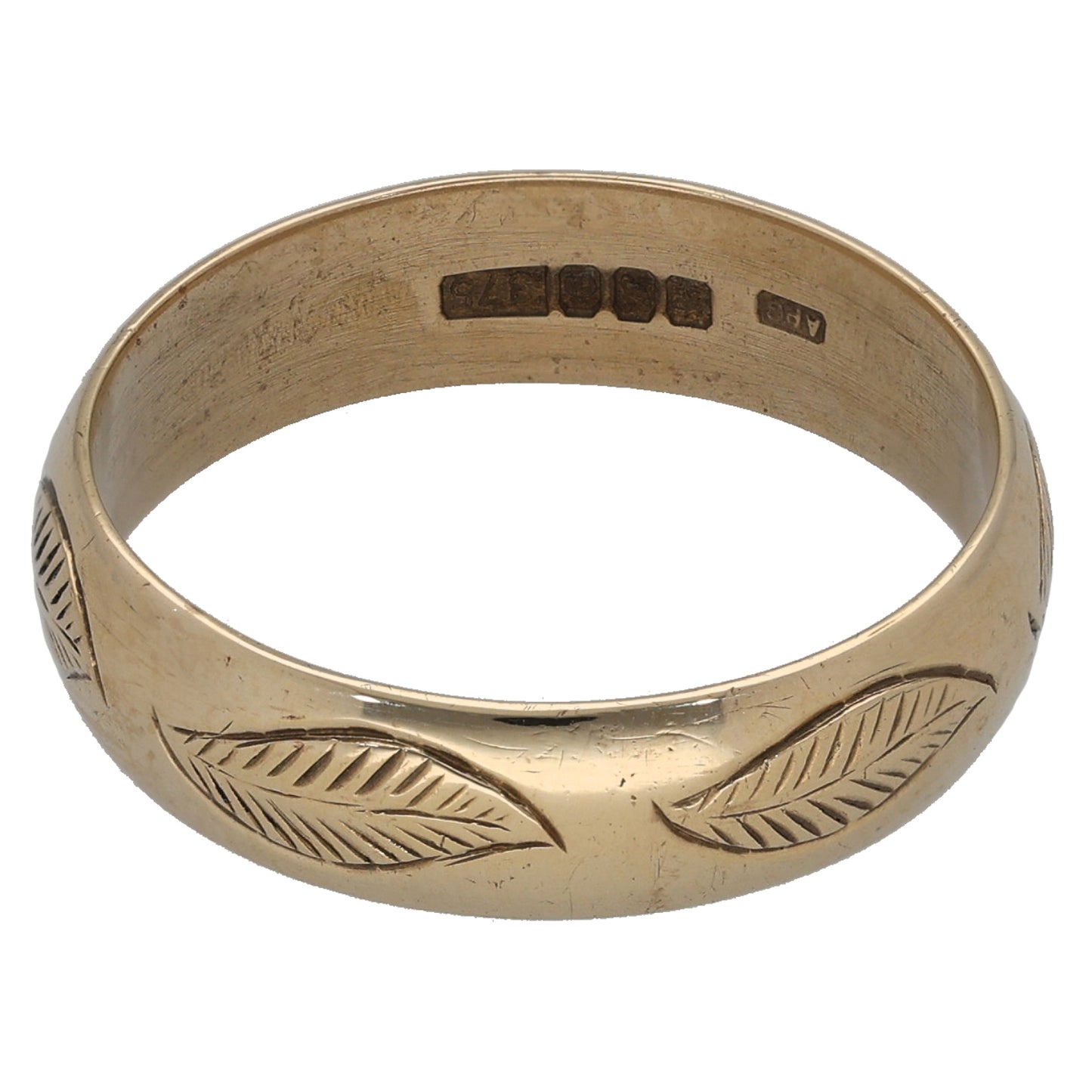 9ct Gold Plain Wedding Ring Size P