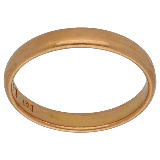 22ct Gold Plain Wedding Ring Size N