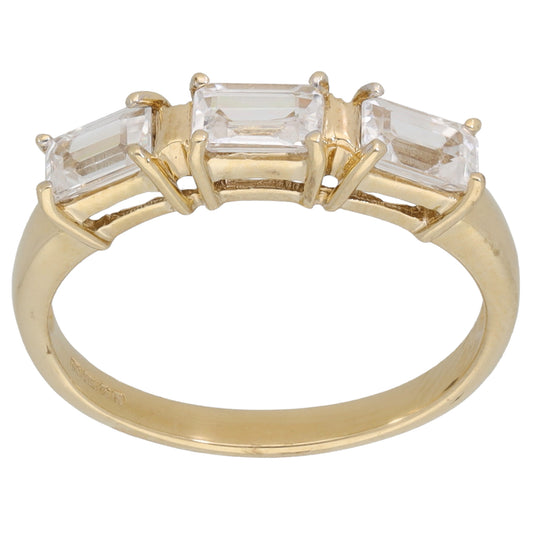 9ct Gold Cubic Zirconia Half Eternity Ring Size N