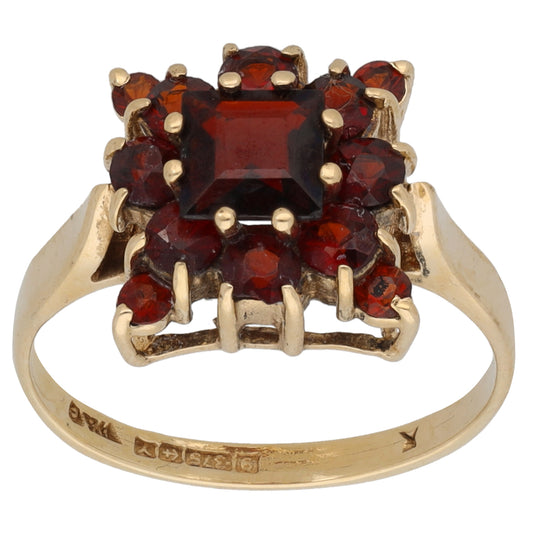 14ct Gold Garnet Dress/Cocktail Ring Size M