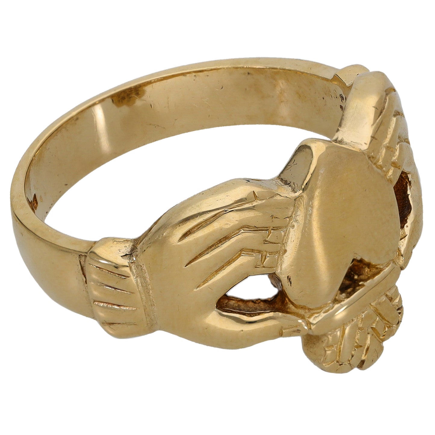 9ct Gold Claddagh Ring Size W
