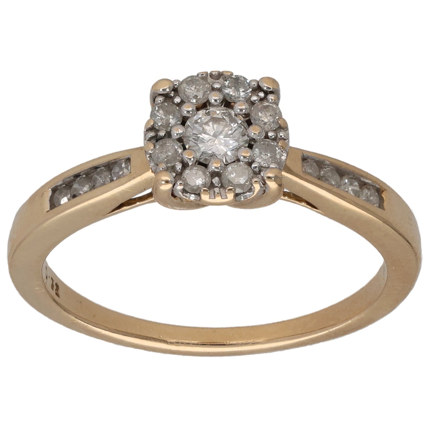 9ct Gold 0.32ct Diamond Dress/Cocktail Ring Size N