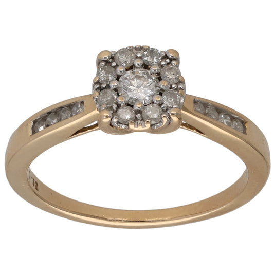 9ct Gold 0.32ct Diamond Dress/Cocktail Ring Size N