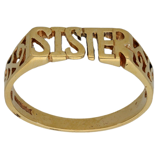 9ct Gold Sister Ring Size Q