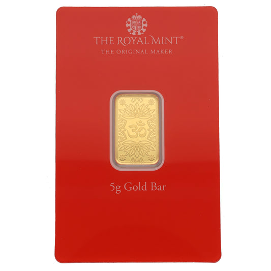 New 24ct 5g Om Gold Bar