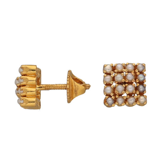 22ct Gold Cultured Pearl Stud Earrings