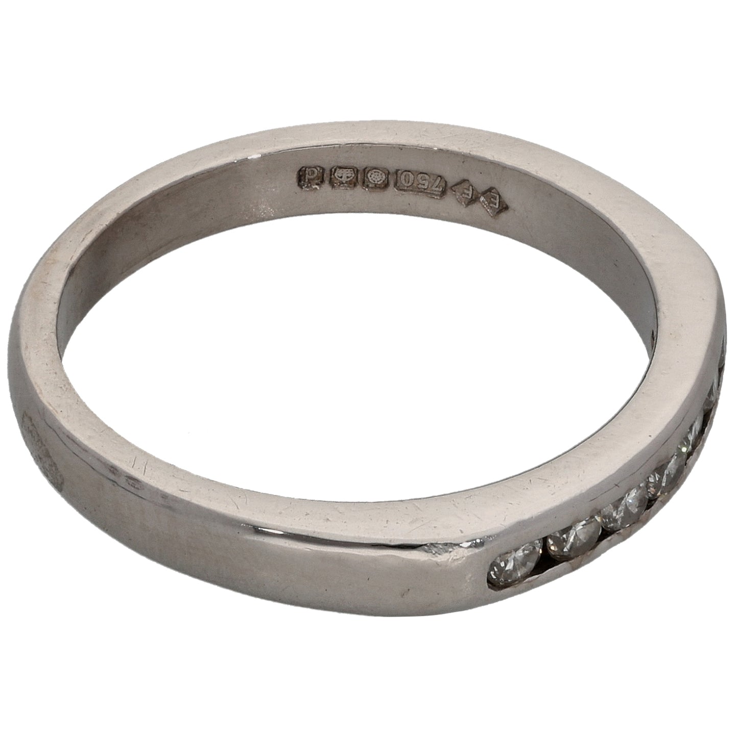 18ct White Gold 0.14ct Diamond Half Eternity Ring Size K