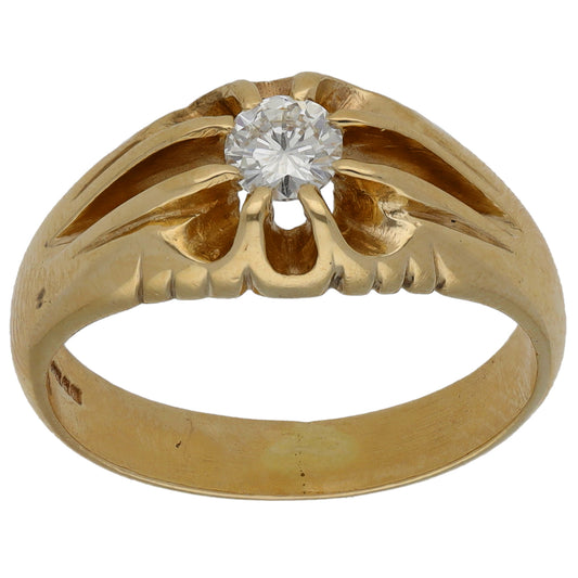 9ct Gold 0.25ct Diamond Single Stone Ring Size M