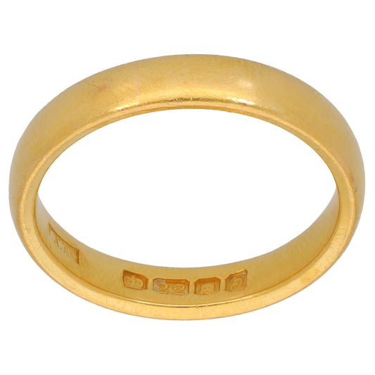22ct Gold Patterned Wedding Ring Size N