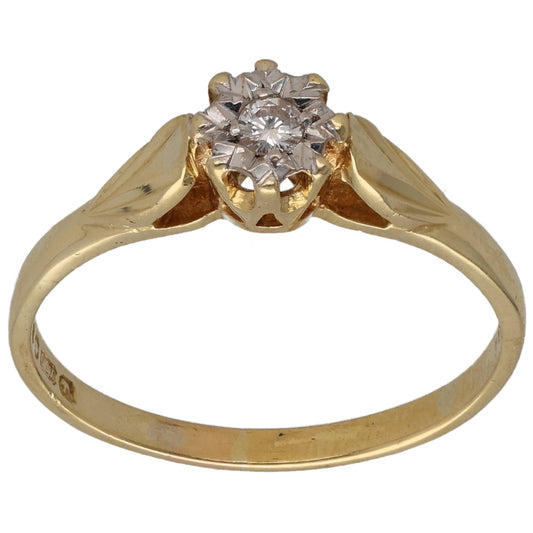 18ct Gold 0.04ct Diamond Solitaire Ring Size P