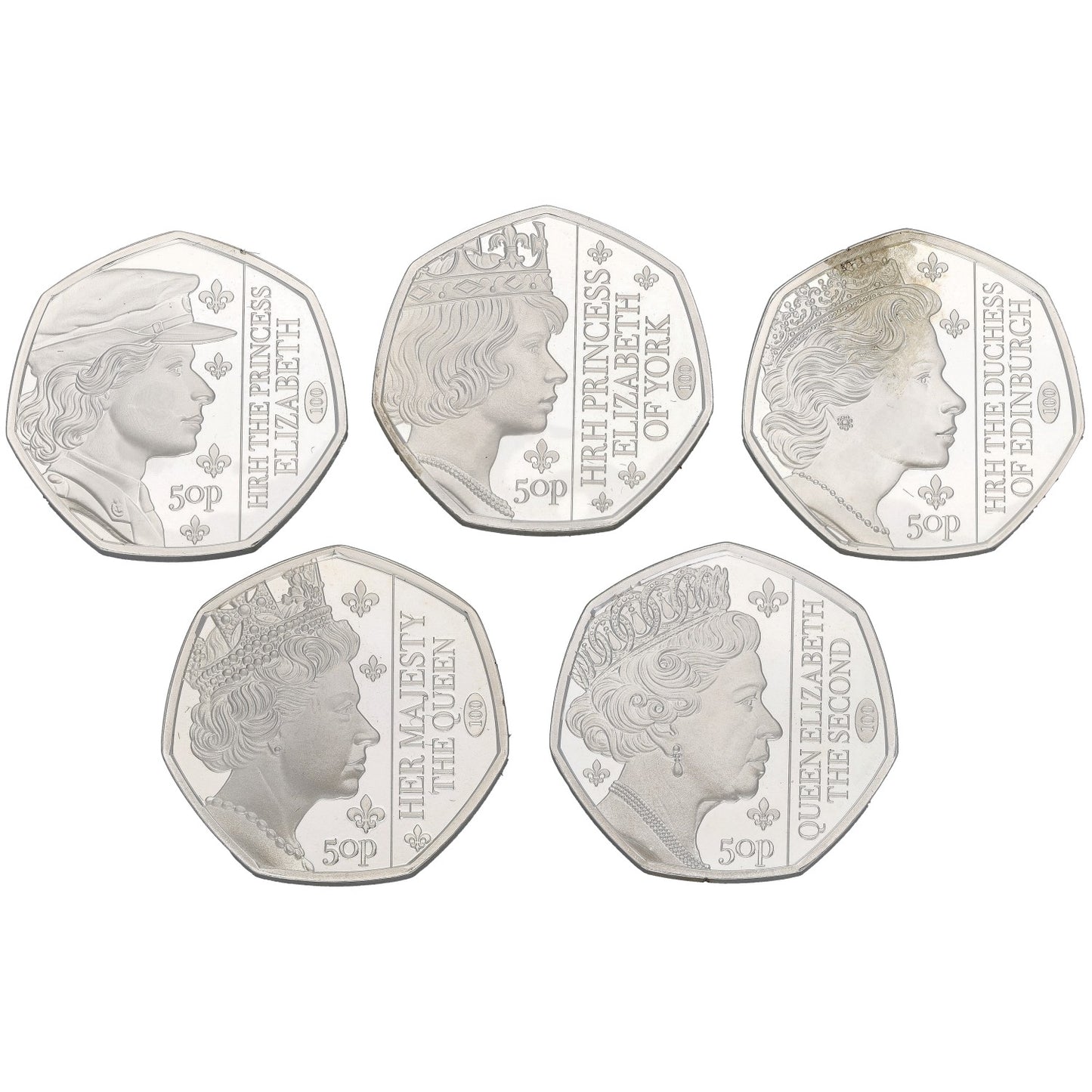 Sterling Silver Century Of Queen Elizabeth 50p Coin Set 2026