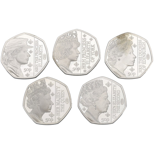 Sterling Silver Century Of Queen Elizabeth 50p Coin Set 2026
