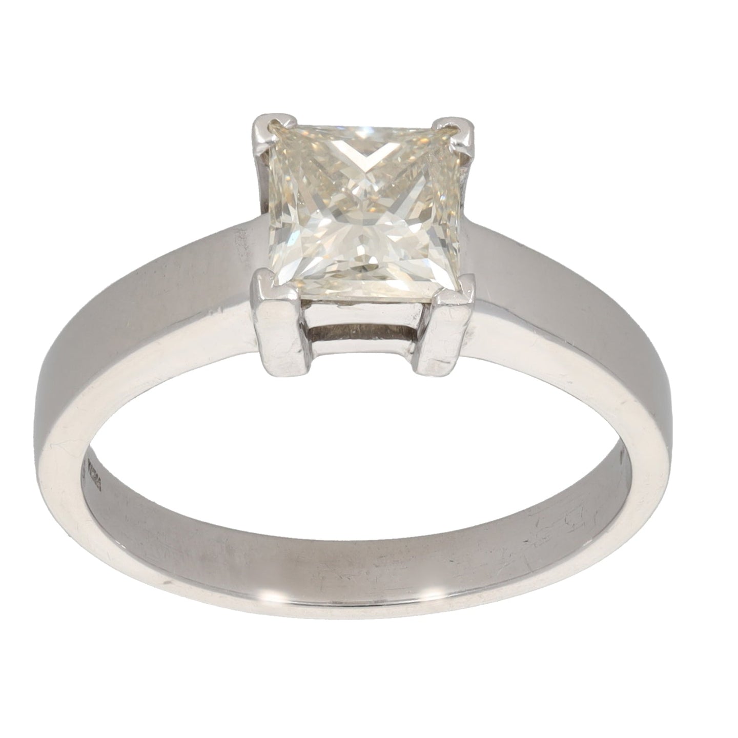 Platinum 1.51ct Diamond Solitaire Ring Size P