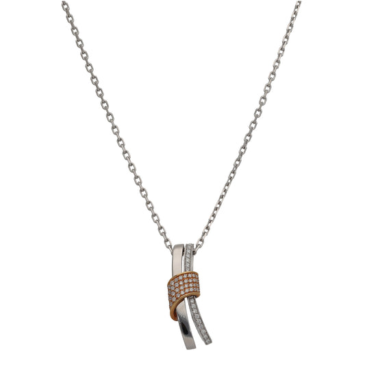 18ct White Gold 0.56ct Diamond Dress/Cocktail Pendant With Chain