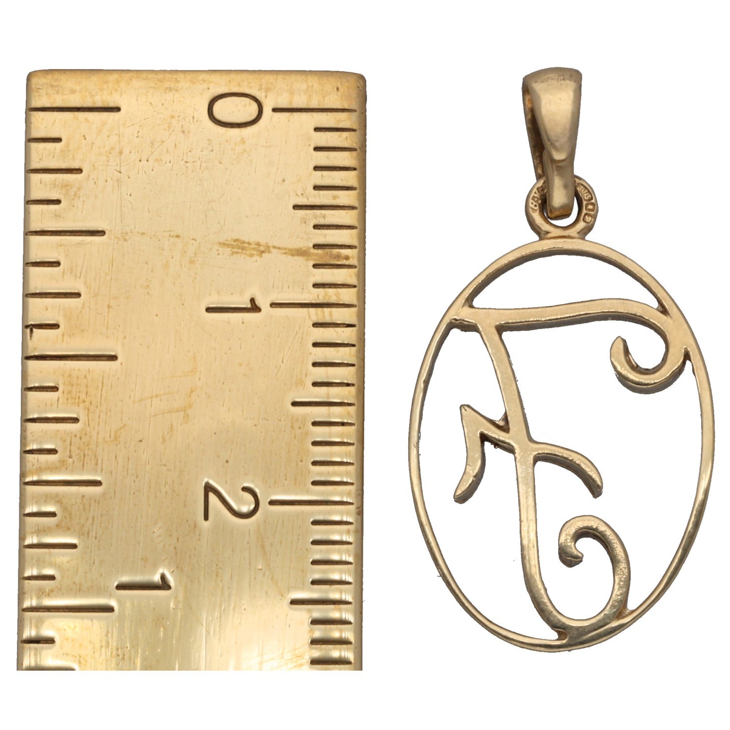 9ct Gold Initial 'F' Pendant