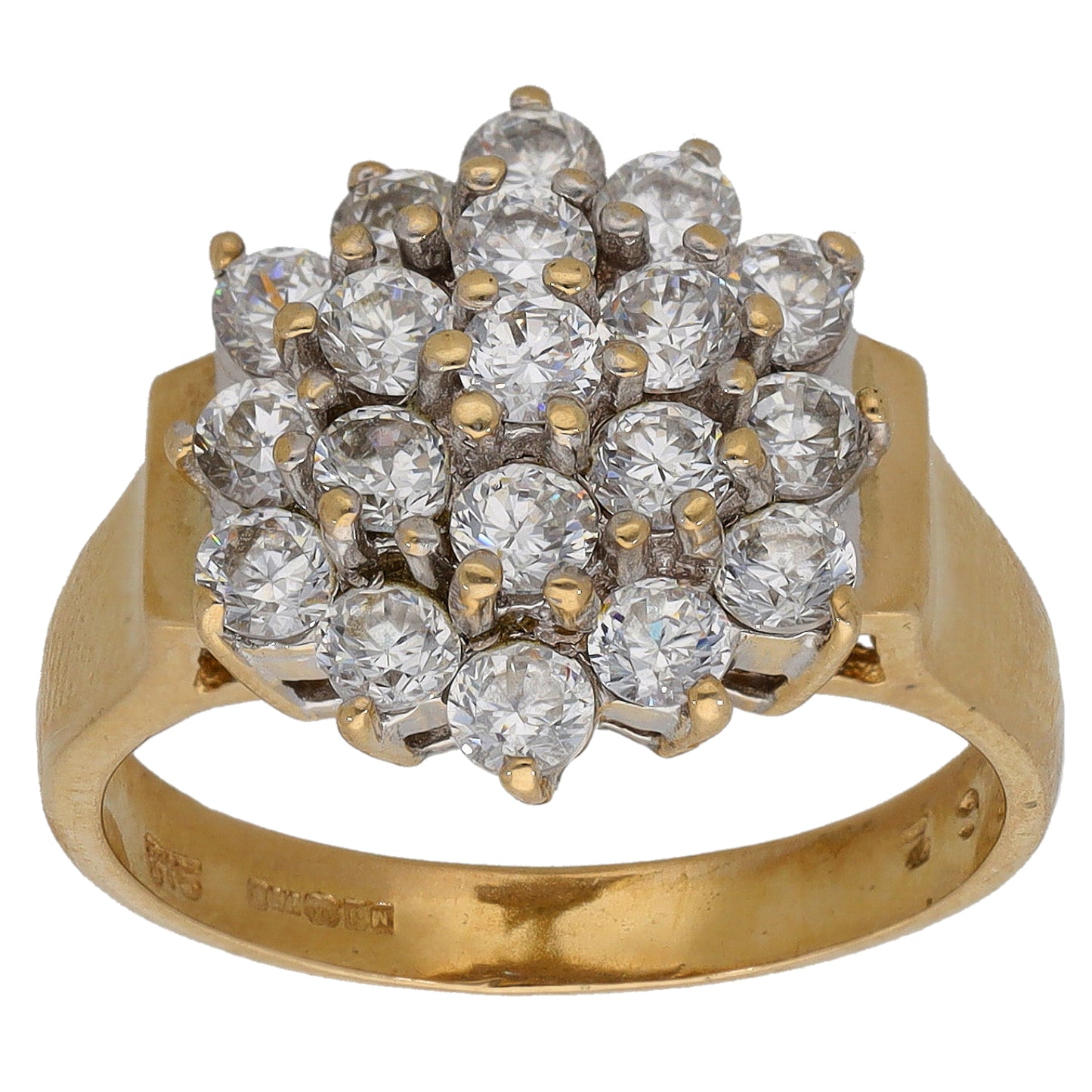 9ct Gold Cubic Zirconia Dress/Cocktail Ring Size O