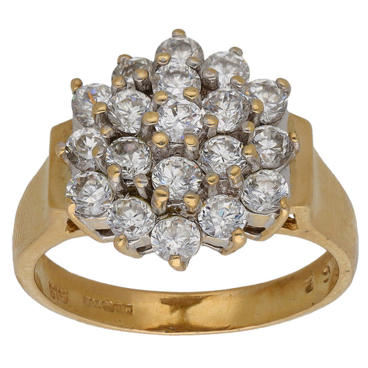 9ct Gold Cubic Zirconia Dress/Cocktail Ring Size O