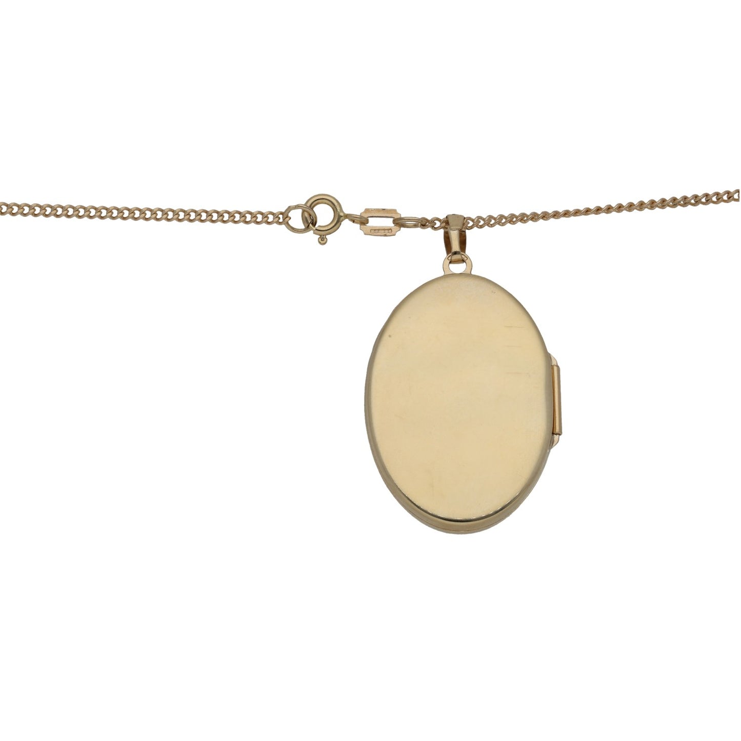 9ct Gold Patterned Locket Pendant With Chain