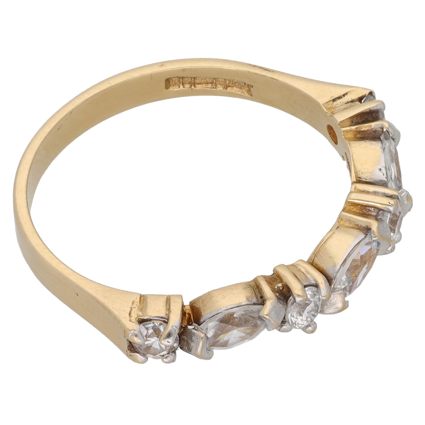 9ct Gold Cubic Zirconia Half Eternity Ring Size O