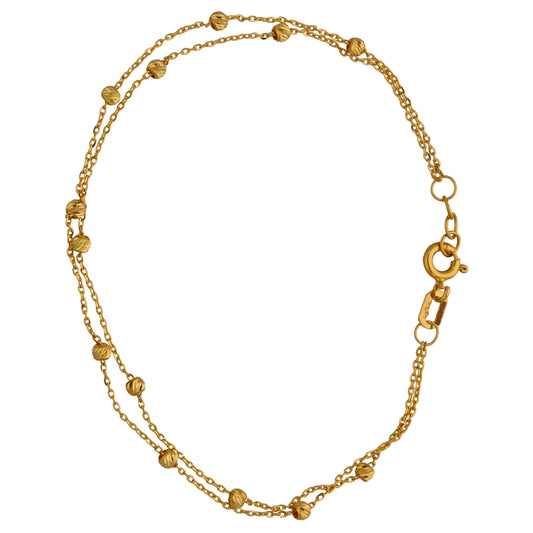 New 22ct Gold Double Row Bead Bracelet